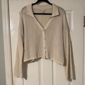 Sincerely Jules Cream Open-Knit Cardigan